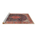 Sideview of Machine Washable Traditional Saffron Red Rug, wshtr4208