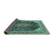 Sideview of Medallion Turquoise Traditional Rug, tr4208turq