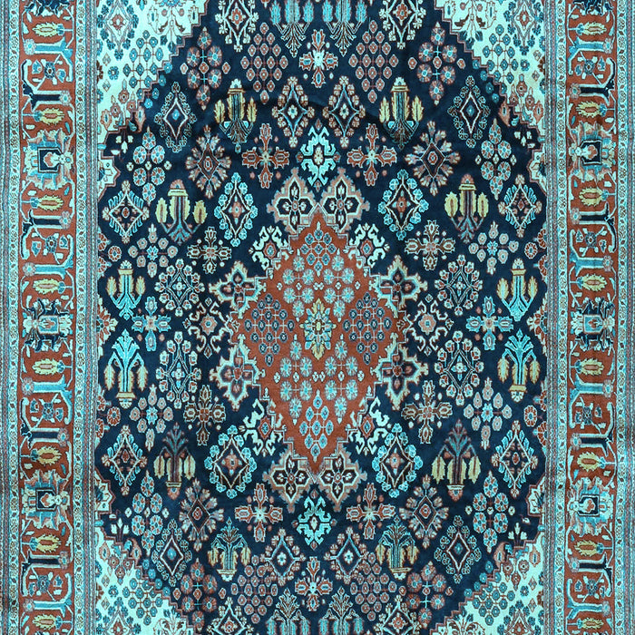 Medallion Light Blue Traditional Rug, tr4208lblu