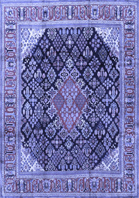 Medallion Blue Traditional Rug, tr4208blu