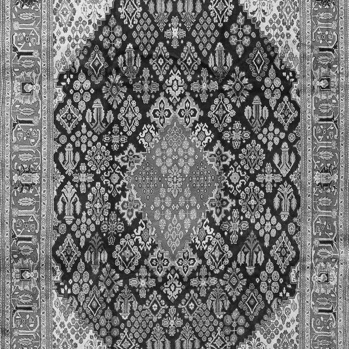 Serging Thickness of Machine Washable Medallion Gray Traditional Rug, wshtr4208gry