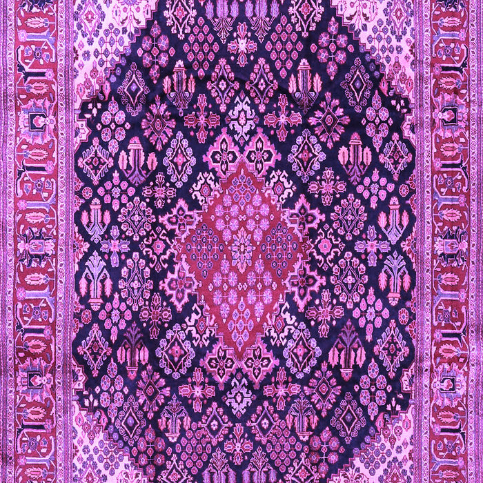Machine Washable Medallion Purple Traditional Area Rugs, wshtr4208pur