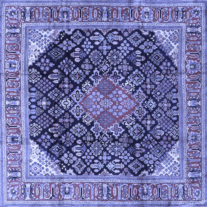 Square Medallion Blue Traditional Rug, tr4208blu