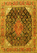 Medallion Yellow Traditional Rug, tr4208yw