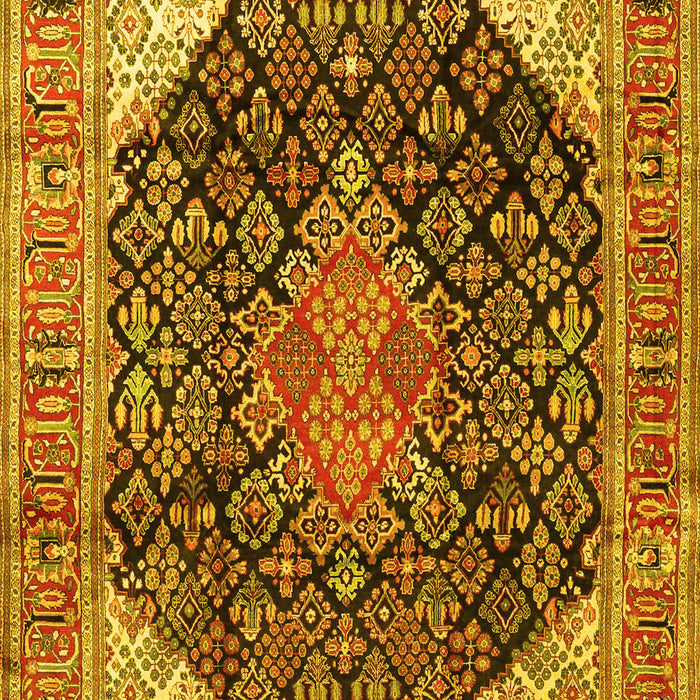Medallion Yellow Traditional Rug, tr4208yw