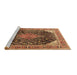 Sideview of Machine Washable Medallion Brown Traditional Rug, wshtr4208brn