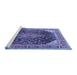 Sideview of Machine Washable Medallion Blue Traditional Rug, wshtr4208blu