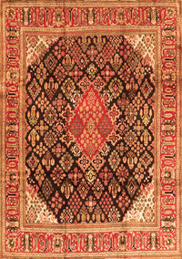 Medallion Orange Traditional Rug, tr4208org