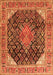 Medallion Orange Traditional Rug, tr4208org