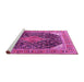 Sideview of Machine Washable Medallion Pink Traditional Rug, wshtr4208pnk