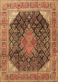 Medallion Brown Traditional Rug, tr4208brn