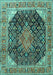 Medallion Turquoise Traditional Rug, tr4208turq