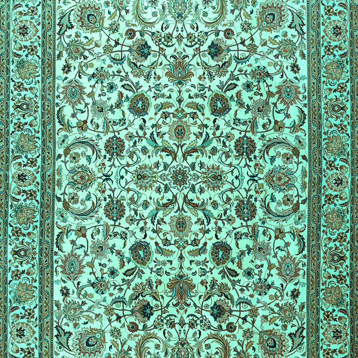 Machine Washable Persian Turquoise Traditional Area Rugs, wshtr4209turq