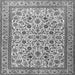 Round Machine Washable Persian Gray Traditional Rug, wshtr4209gry