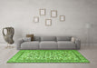 Machine Washable Persian Green Traditional Area Rugs in a Living Room,, wshtr4209grn