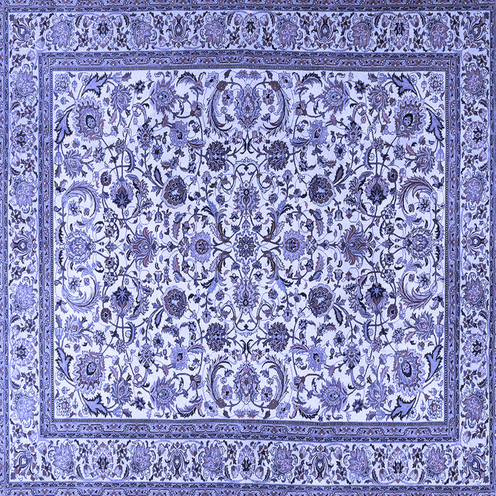 Square Machine Washable Persian Blue Traditional Rug, wshtr4209blu