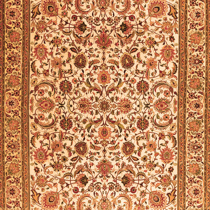 Serging Thickness of Machine Washable Persian Orange Traditional Area Rugs, wshtr4209org