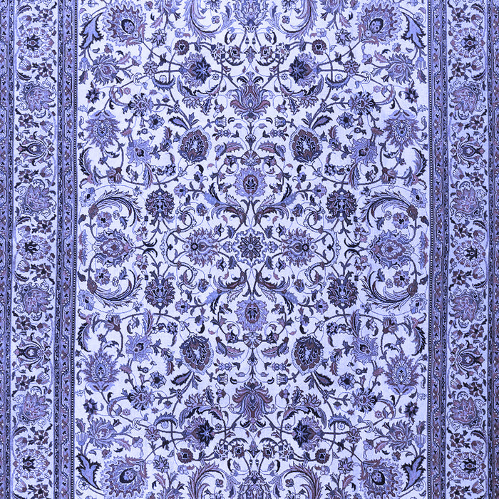 Machine Washable Persian Blue Traditional Rug, wshtr4209blu