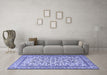 Machine Washable Persian Blue Traditional Rug in a Living Room, wshtr4209blu