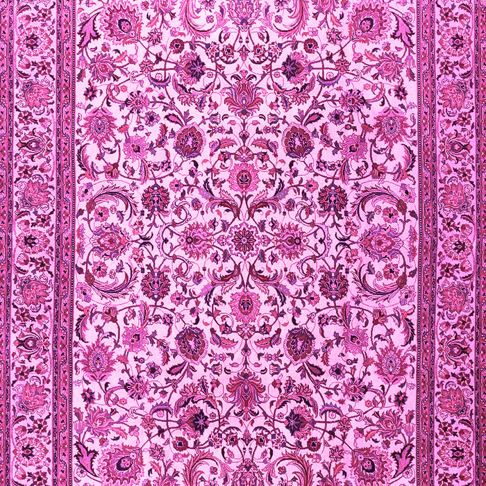 Machine Washable Persian Pink Traditional Rug, wshtr4209pnk