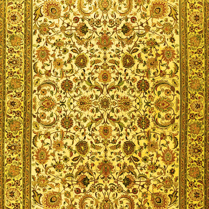 Machine Washable Persian Yellow Traditional Rug, wshtr4209yw