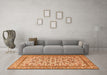 Machine Washable Persian Orange Traditional Area Rugs in a Living Room, wshtr4209org