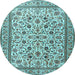 Round Persian Light Blue Traditional Rug, tr4209lblu