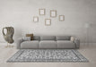 Machine Washable Persian Gray Traditional Rug in a Living Room,, wshtr4209gry
