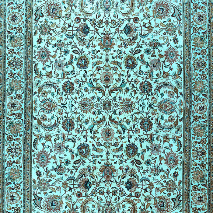 Machine Washable Persian Light Blue Traditional Rug, wshtr4209lblu