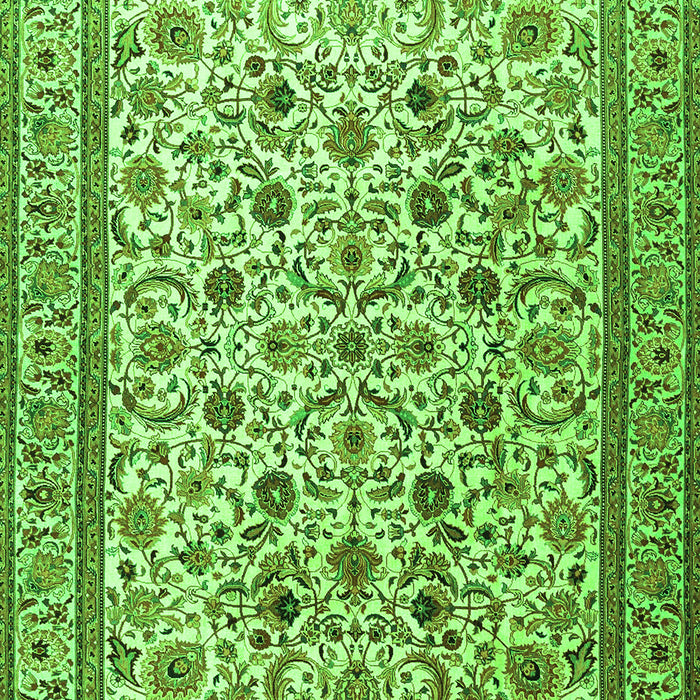 Serging Thickness of Machine Washable Persian Green Traditional Area Rugs, wshtr4209grn