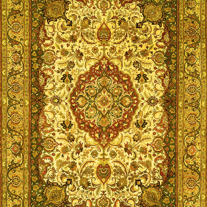 Medallion Yellow Traditional Rug, tr420yw