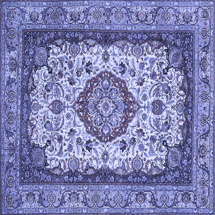 Square Medallion Blue Traditional Rug, tr420blu