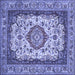 Square Medallion Blue Traditional Rug, tr420blu