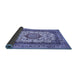 Sideview of Medallion Blue Traditional Rug, tr420blu