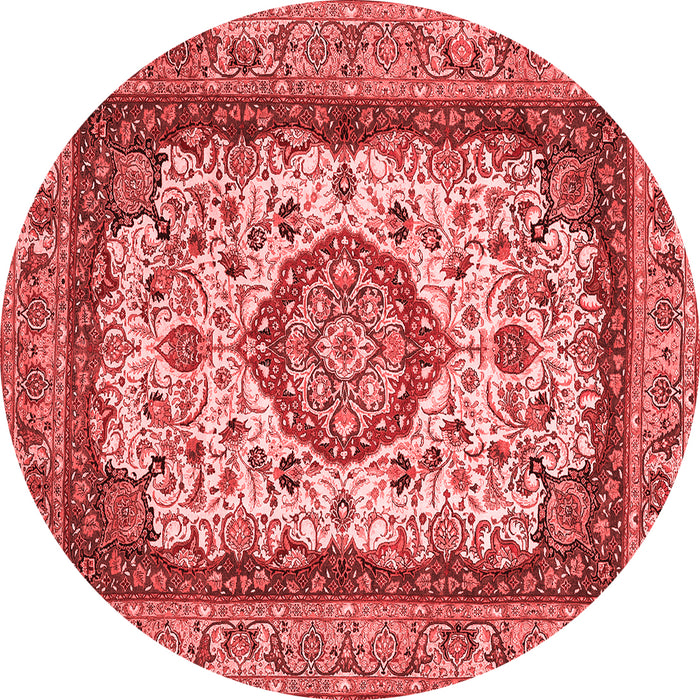 Machine Washable Medallion Red Traditional Rug, wshtr420red