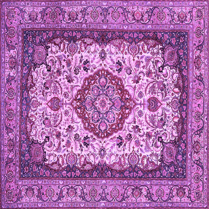 Square Medallion Purple Traditional Rug, tr420pur