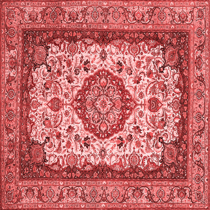 Machine Washable Medallion Red Traditional Rug, wshtr420red