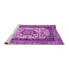 Sideview of Machine Washable Medallion Purple Traditional Area Rugs, wshtr420pur