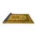 Sideview of Medallion Yellow Traditional Rug, tr420yw