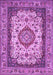 Machine Washable Medallion Purple Traditional Area Rugs, wshtr420pur