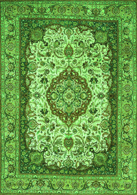 Medallion Green Traditional Rug, tr420grn