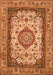 Serging Thickness of Machine Washable Medallion Orange Traditional Area Rugs, wshtr420org