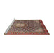 Sideview of Machine Washable Traditional Saffron Red Rug, wshtr421