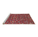 Sideview of Machine Washable Traditional Orange Salmon Pink Rug, wshtr4210