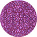 Round Persian Purple Traditional Rug, tr4210pur