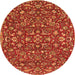 Machine Washable Persian Orange Traditional Area Rugs, wshtr4210org