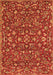 Serging Thickness of Machine Washable Persian Orange Traditional Area Rugs, wshtr4210org