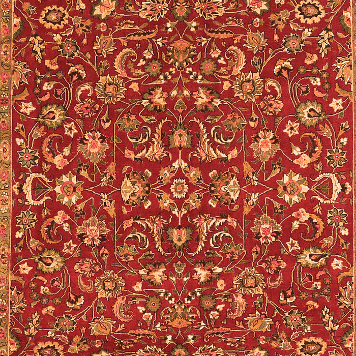 Serging Thickness of Machine Washable Persian Orange Traditional Area Rugs, wshtr4210org