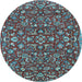 Round Persian Light Blue Traditional Rug, tr4210lblu