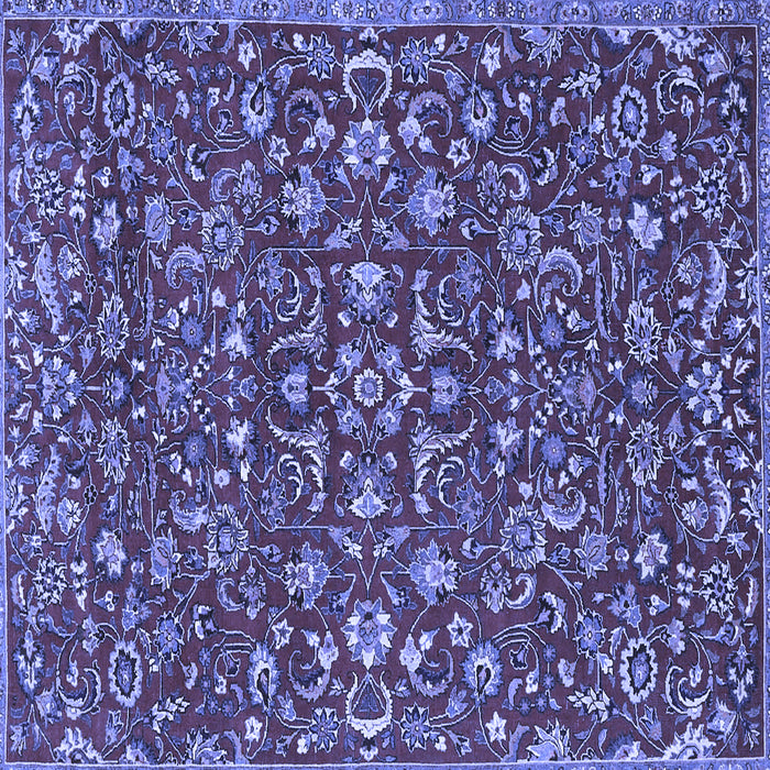 Square Machine Washable Persian Blue Traditional Rug, wshtr4210blu